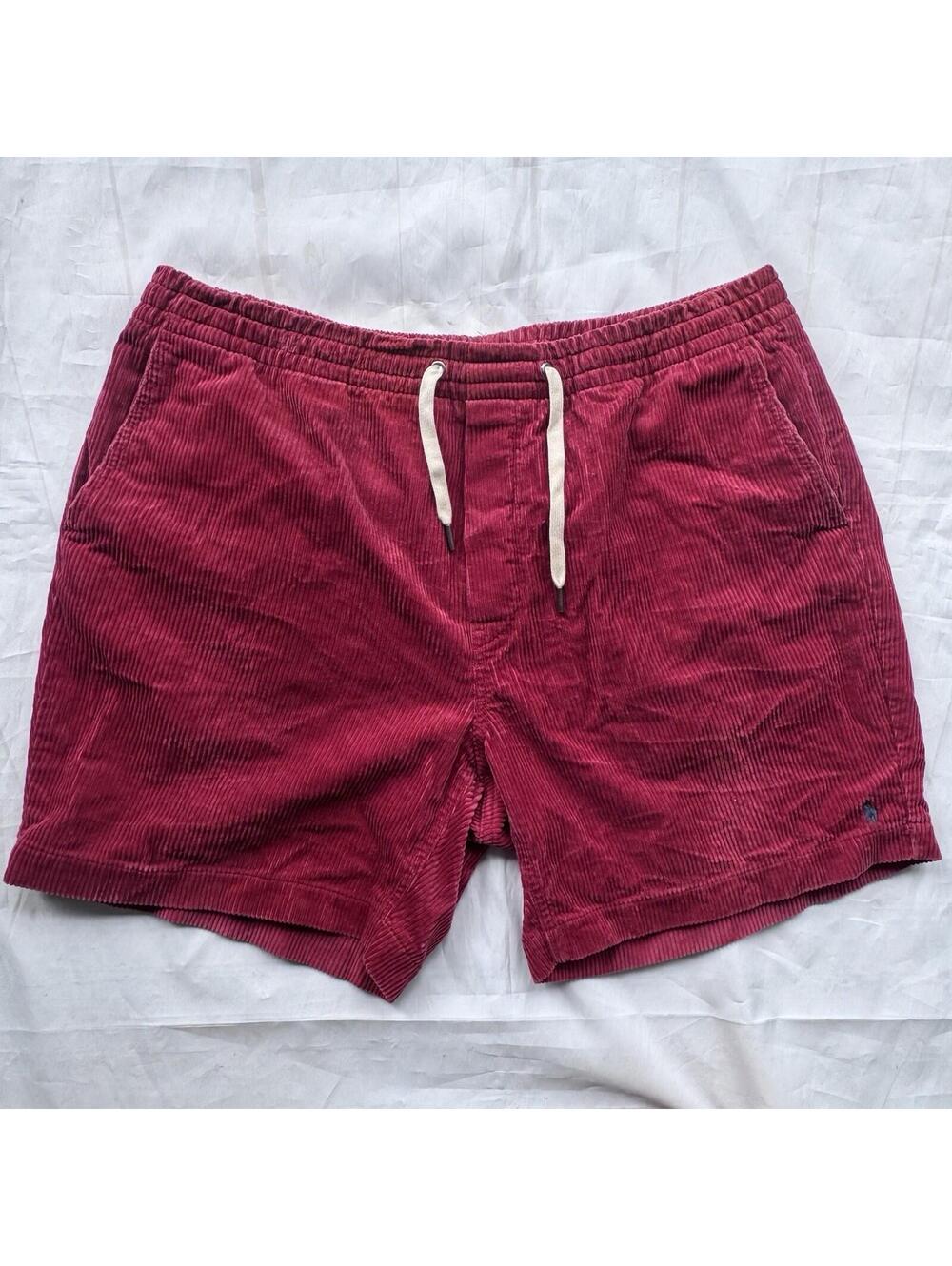 Polo Ralph Lauren Corduroy Drawstring Shorts Men’s XL Red Maroon Classic Fit